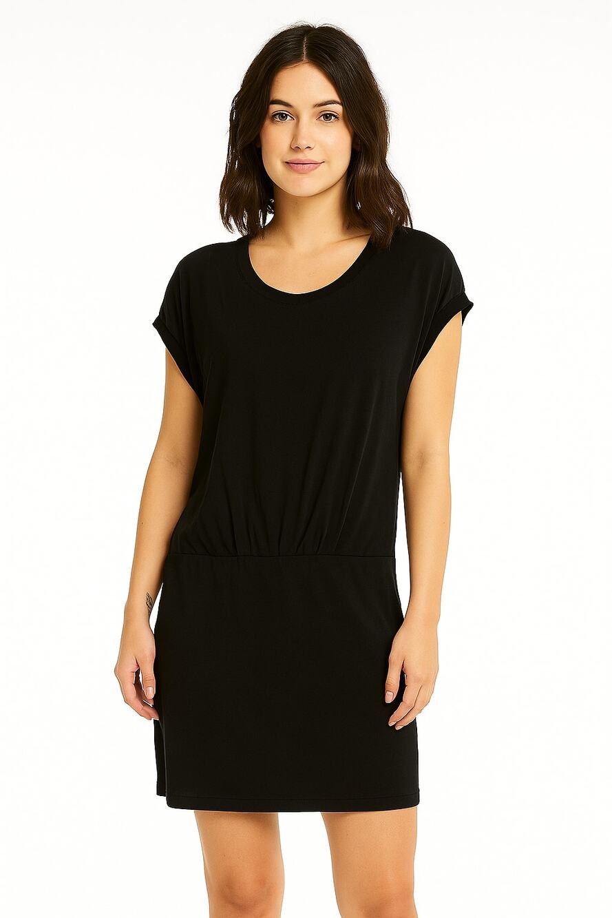 Banana Republic Women's Black Silk Blend Knit Minimalist Casual Dress Size M